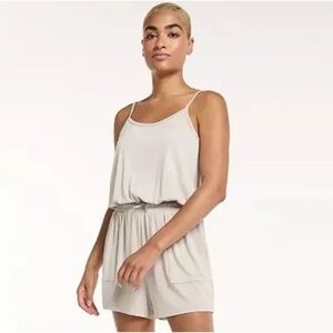 FLX Active Outdoor Romper Nude Cream Scoop Neck Athleisure